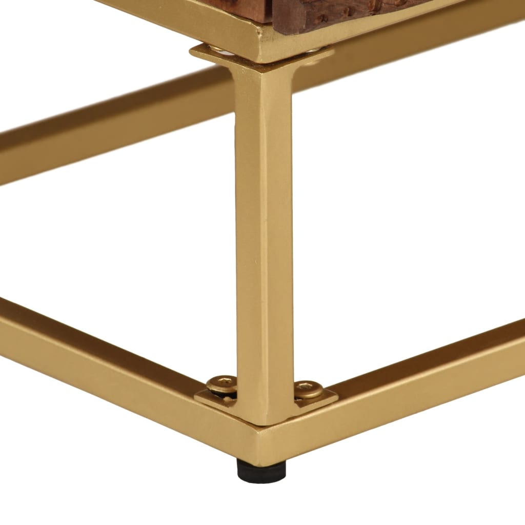 Commode 55X30X76 Cm Bois Massif De Manguier Et Fer