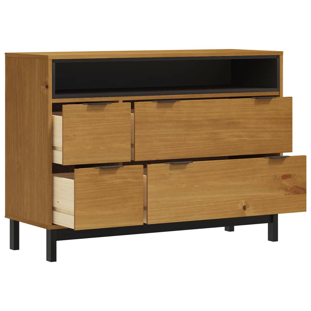 Commode Flam 110X40X80 Cm Bois De Pin Massif