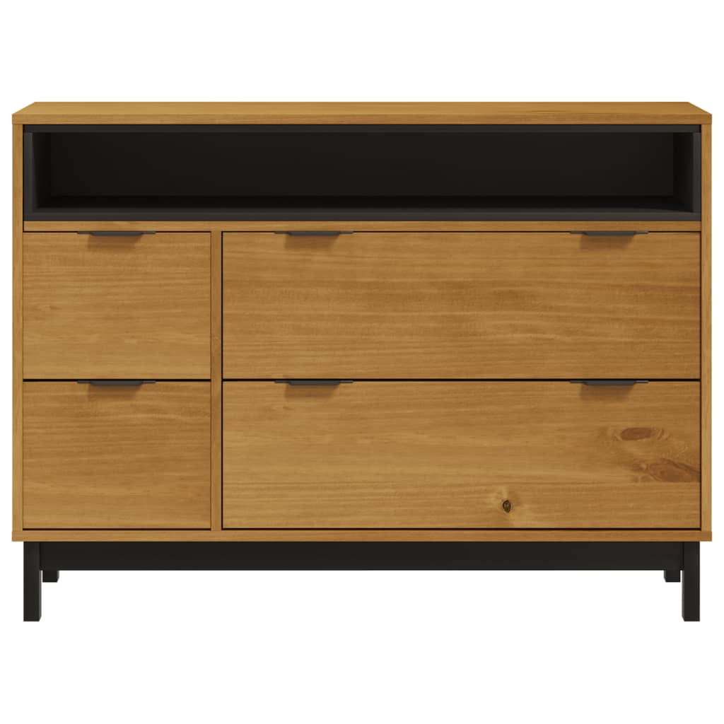 Commode Flam 110X40X80 Cm Bois De Pin Massif