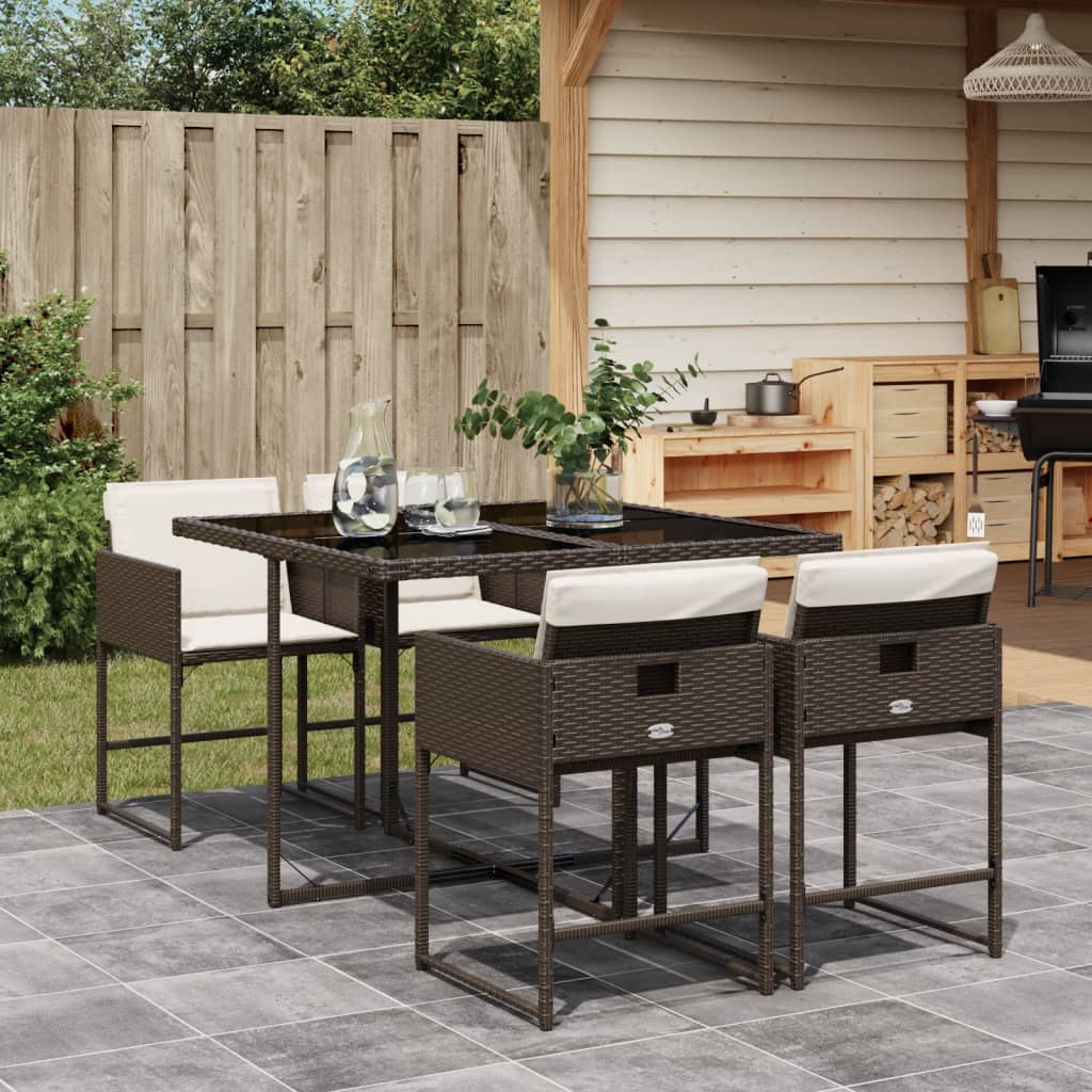 Ensemble À Manger De Jardin Coussins 13 Pcs Résine Tressée