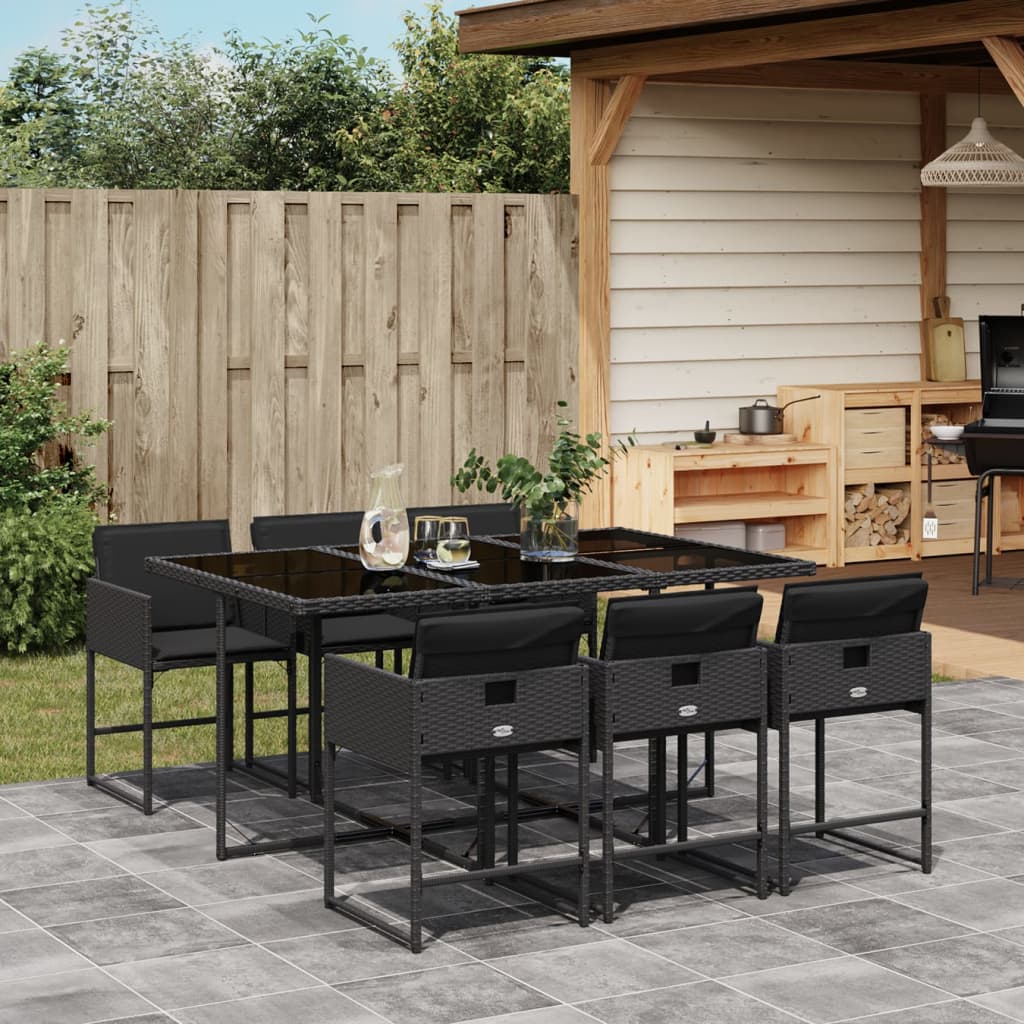 Ensemble À Manger De Jardin Coussins 13 Pcs Résine Tressée