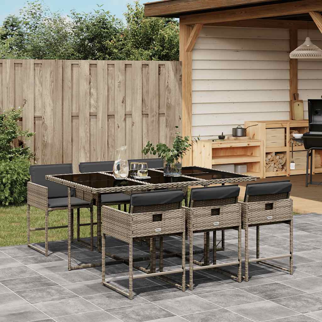 Ensemble À Manger De Jardin Coussins 13 Pcs Résine Tressée