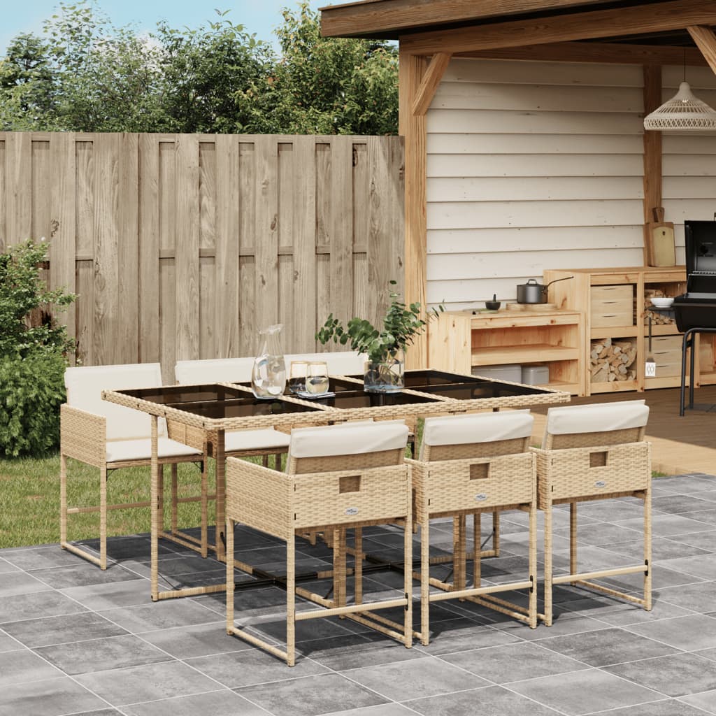 Ensemble À Manger De Jardin Coussins 13 Pcs Résine Tressée