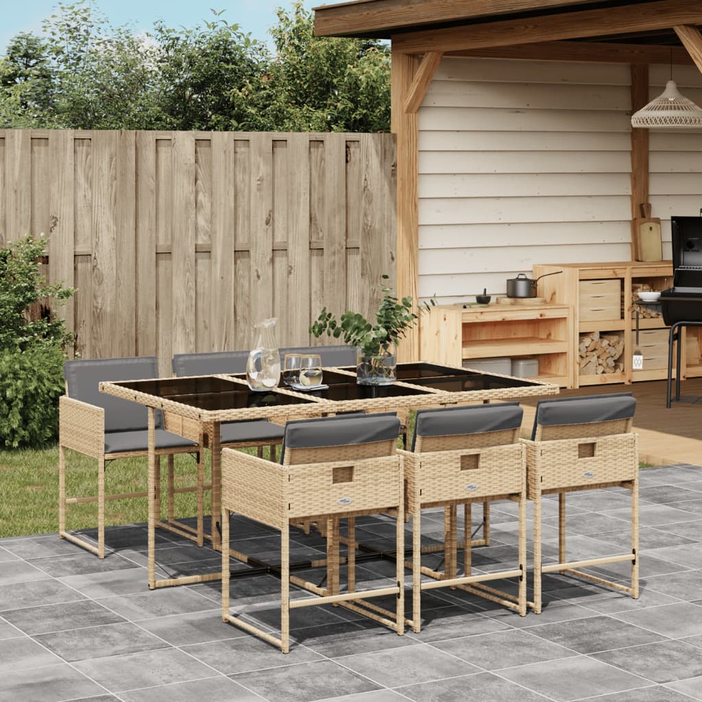 Ensemble À Manger De Jardin Coussins 13 Pcs Résine Tressée