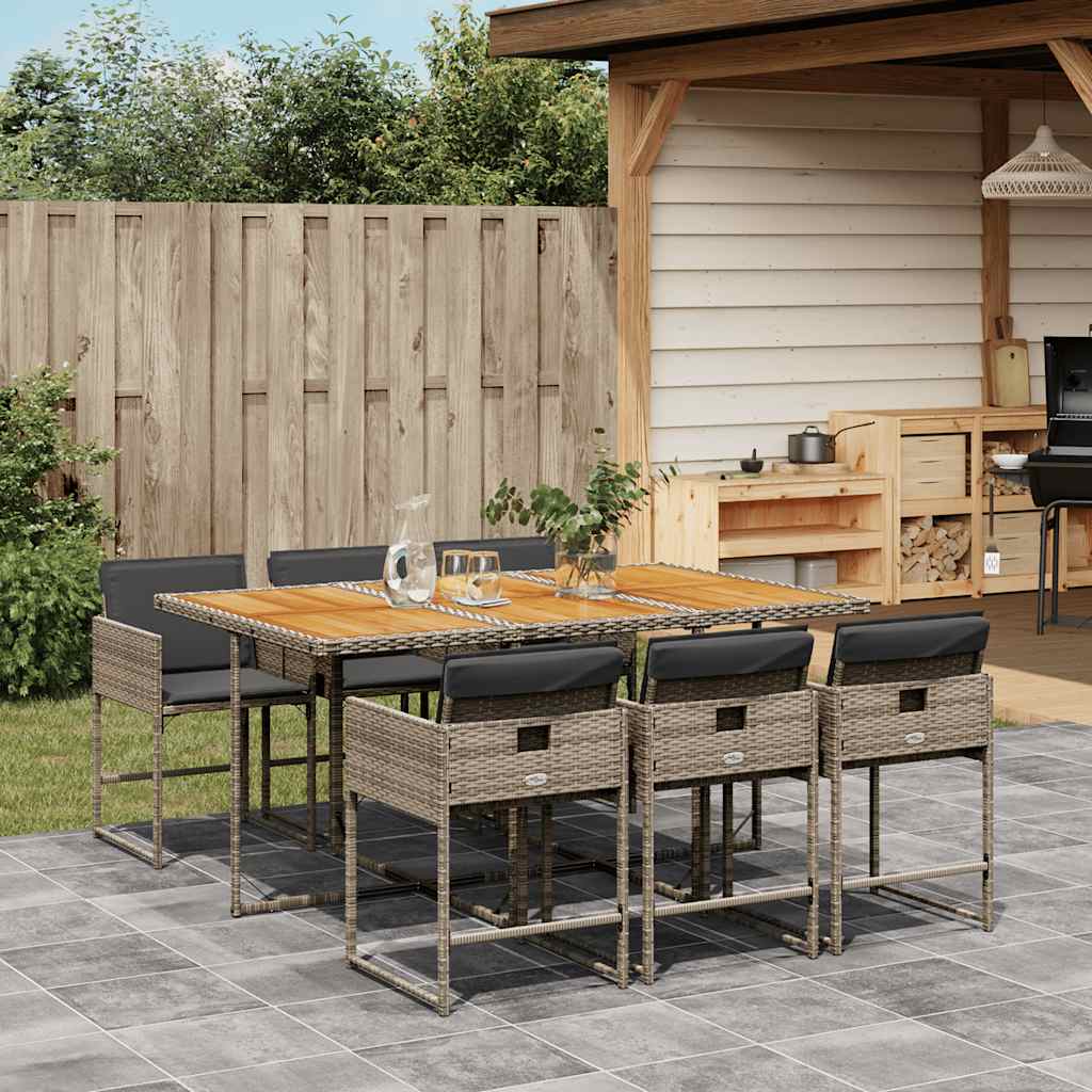 Ensemble À Manger De Jardin Coussins 13 Pcs Résine Tressée