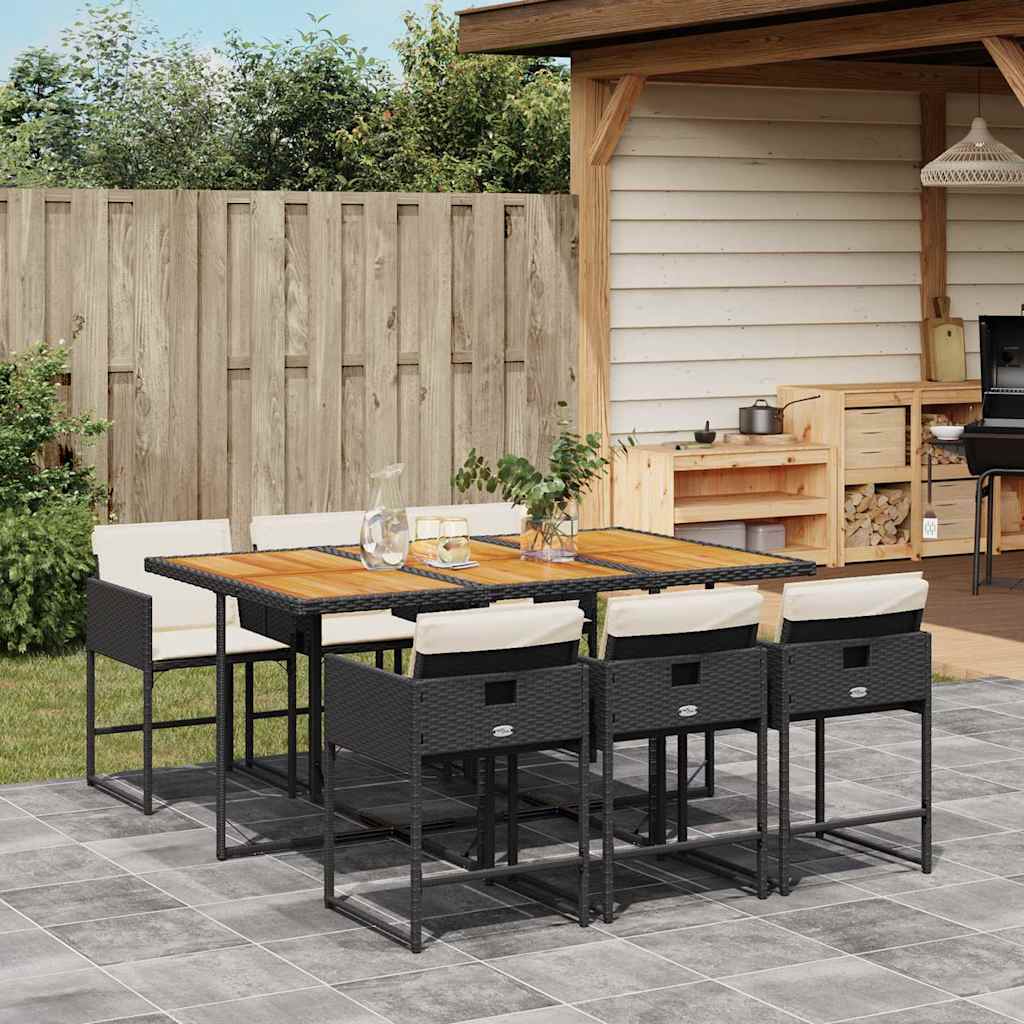 Ensemble À Manger De Jardin Coussins 13 Pcs Résine Tressée