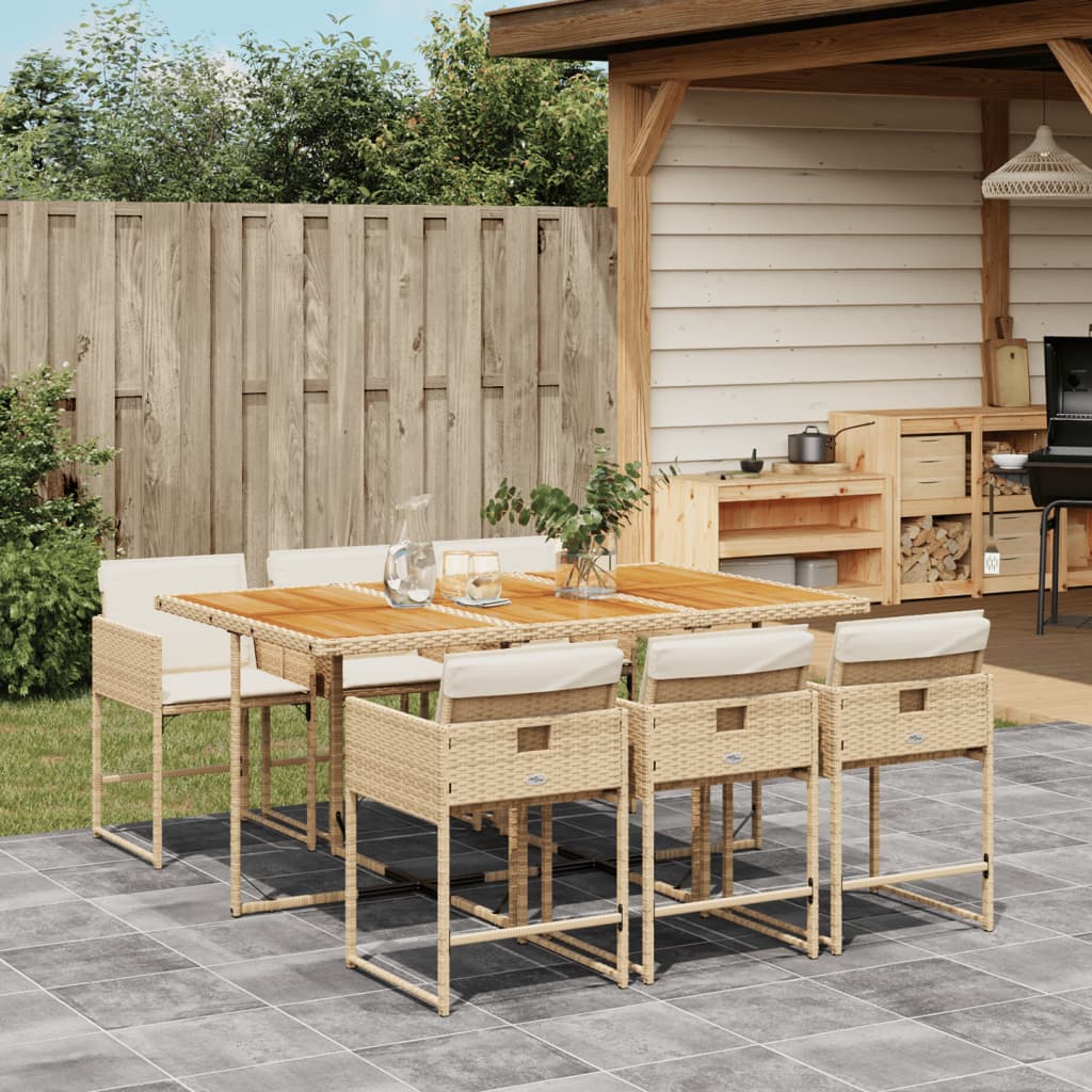 Ensemble À Manger De Jardin Coussins 13 Pcs Résine Tressée