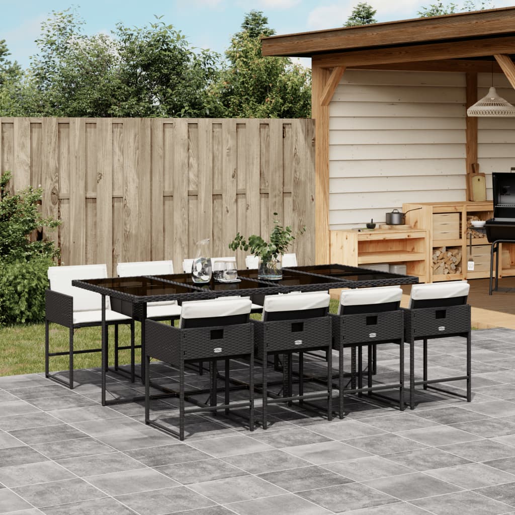 Ensemble À Manger De Jardin Coussins 13 Pcs Résine Tressée