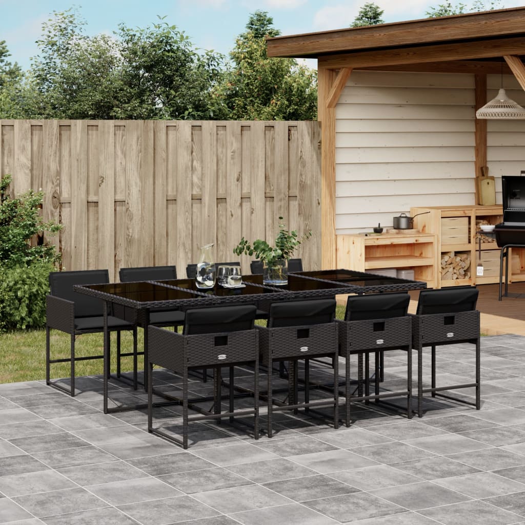 Ensemble À Manger De Jardin Coussins 13 Pcs Résine Tressée