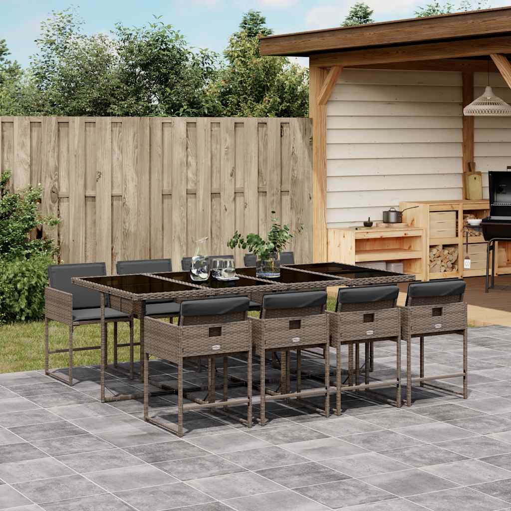 Ensemble À Manger De Jardin Coussins 13 Pcs Résine Tressée