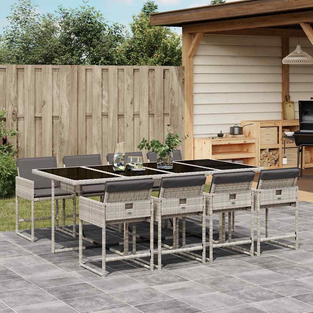 Ensemble À Manger De Jardin Coussins 13 Pcs Résine Tressée