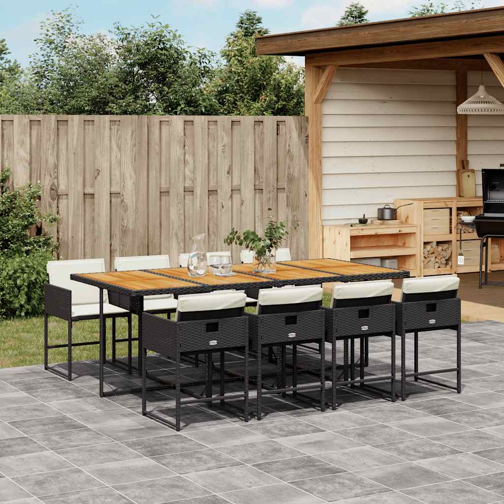 Ensemble À Manger De Jardin Coussins 13 Pcs Résine Tressée