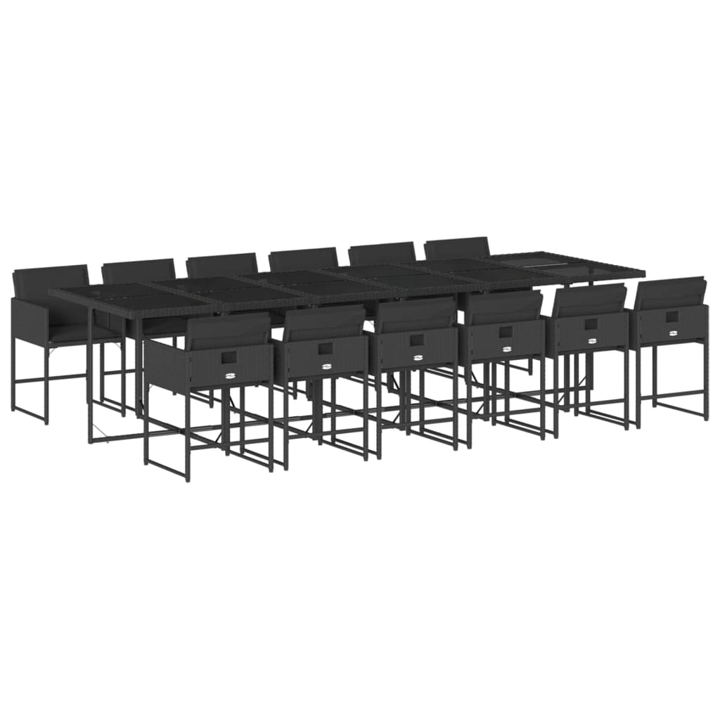 Ensemble À Manger De Jardin Coussins 13 Pcs Résine Tressée