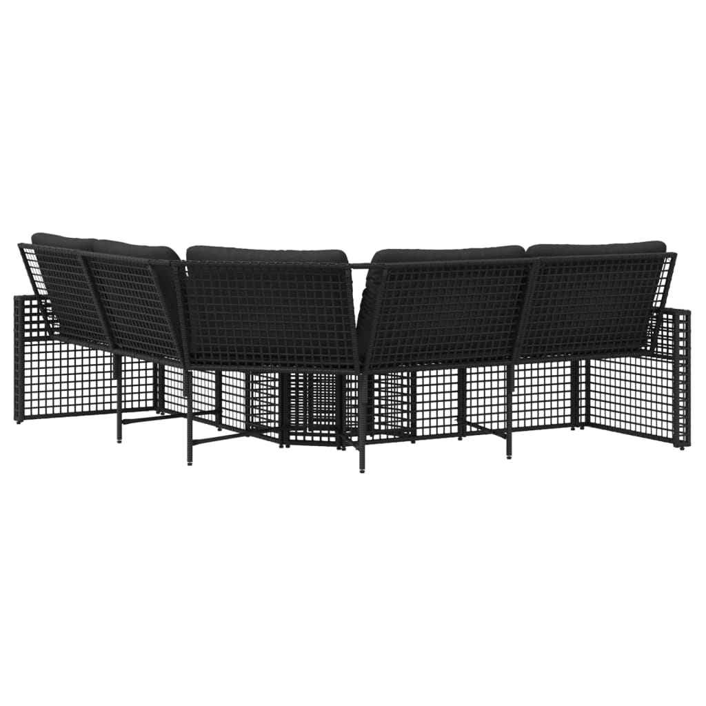 Canapé De Jardin Et Coussins Et Repose-Pied En Forme De L Rotin