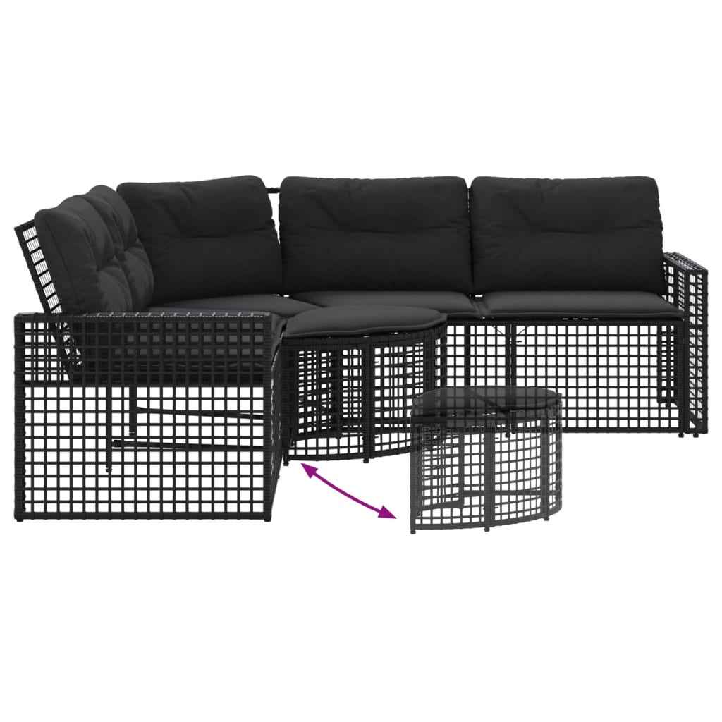 Canapé De Jardin Et Coussins Et Repose-Pied En Forme De L Rotin