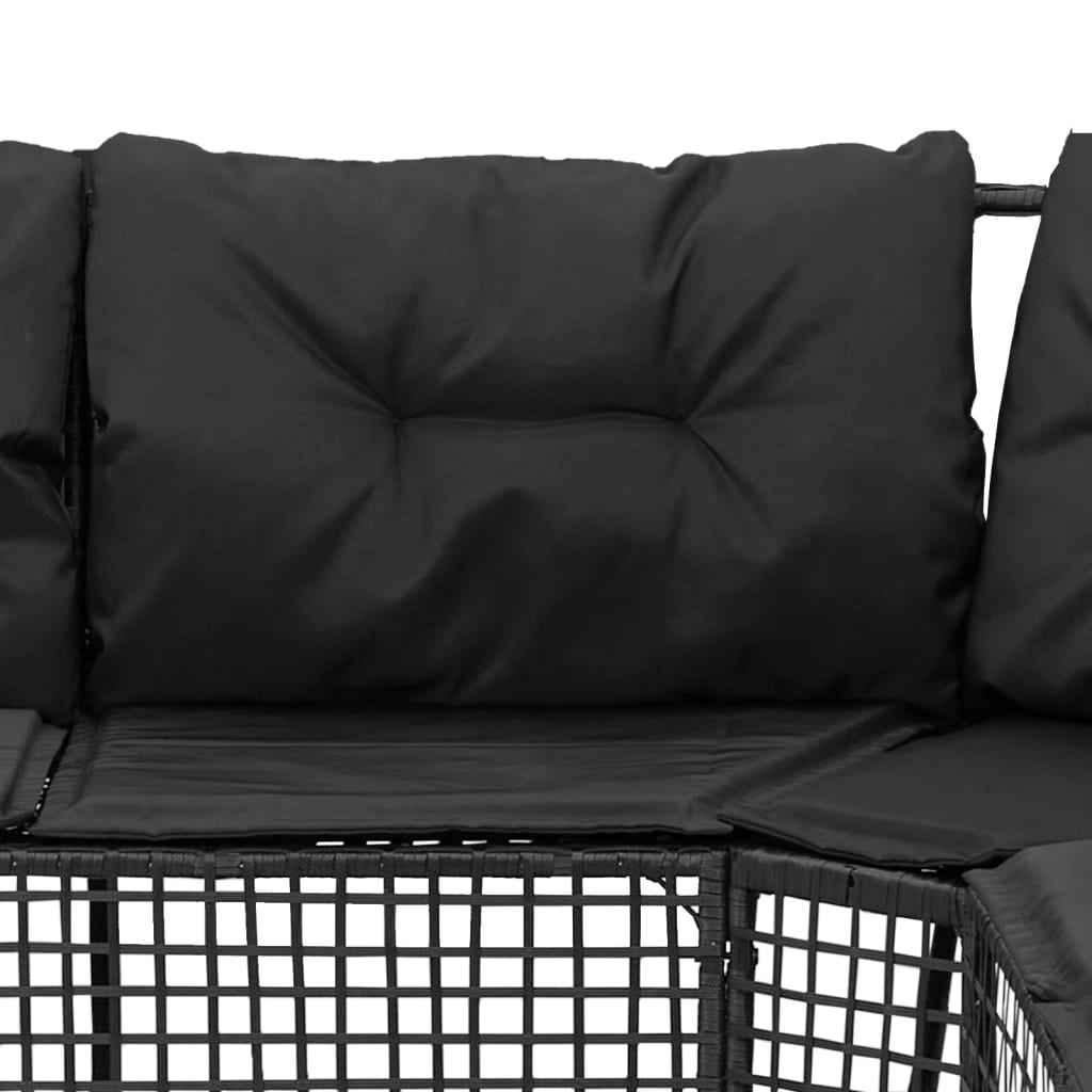 Canapé De Jardin Et Coussins Et Repose-Pied En Forme De L Rotin