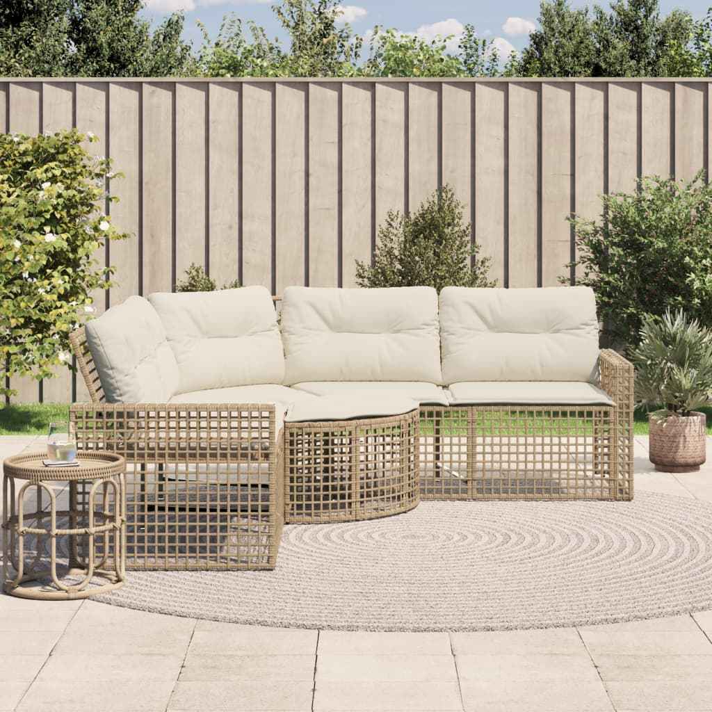 Canapé De Jardin Et Coussins Et Repose-Pied En Forme De L Rotin