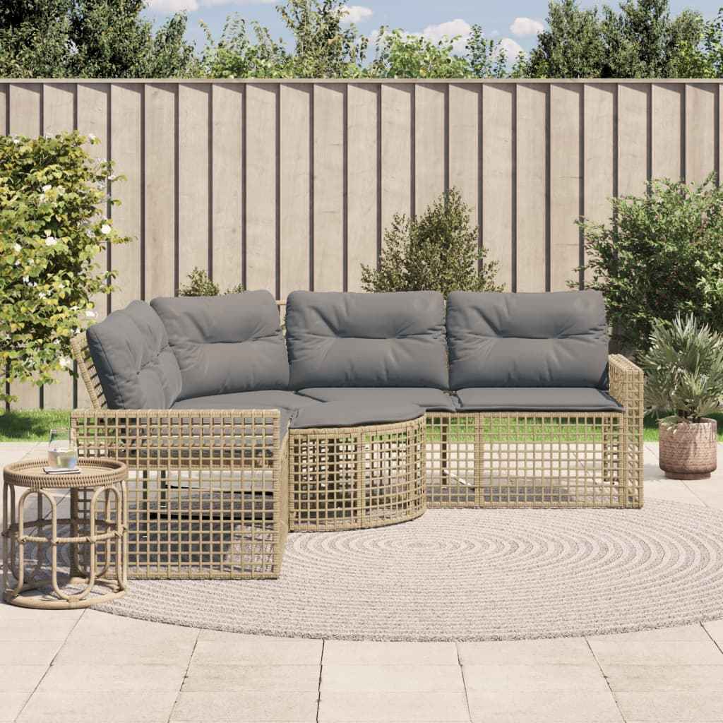 Canapé De Jardin Et Coussins Et Repose-Pied En Forme De L Rotin