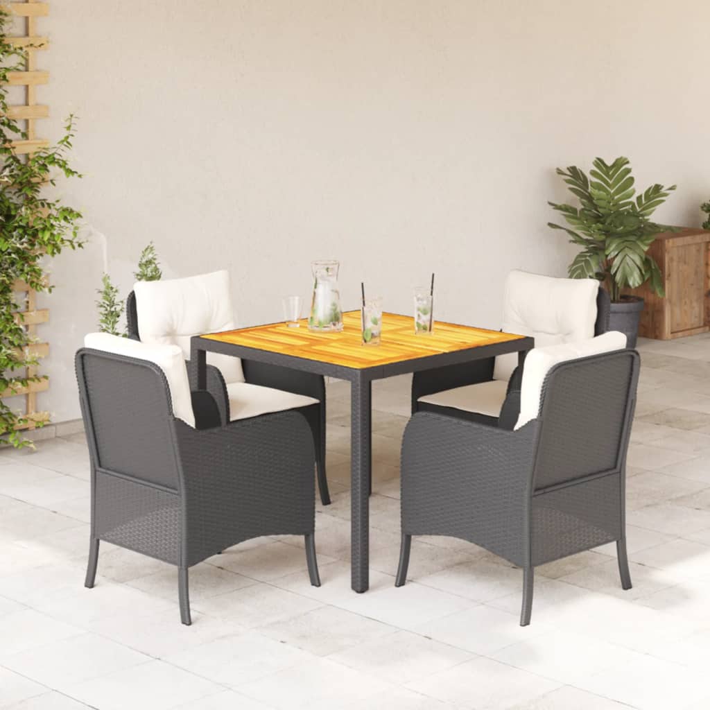 Ensemble À Manger De Jardin 9Pcs Coussins Résine Tressée