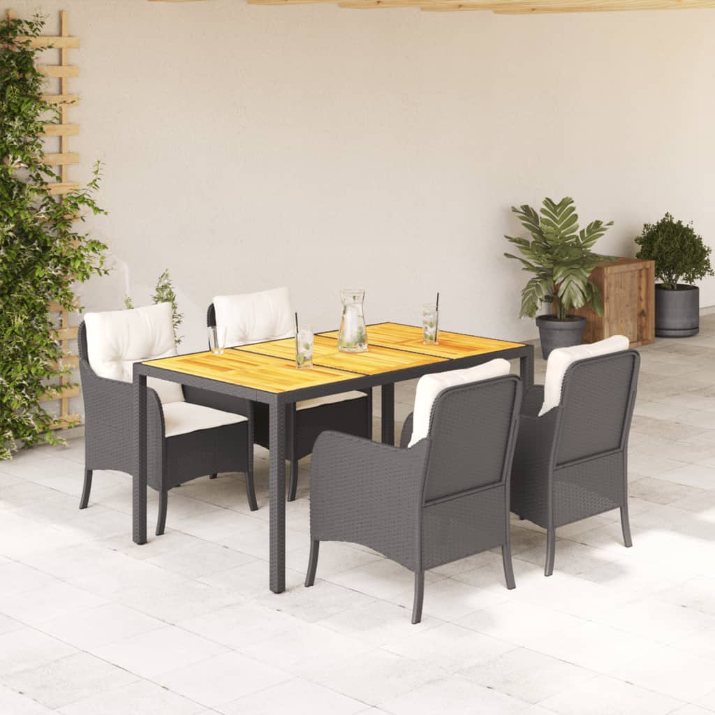 Ensemble À Manger De Jardin 9Pcs Coussins Résine Tressée