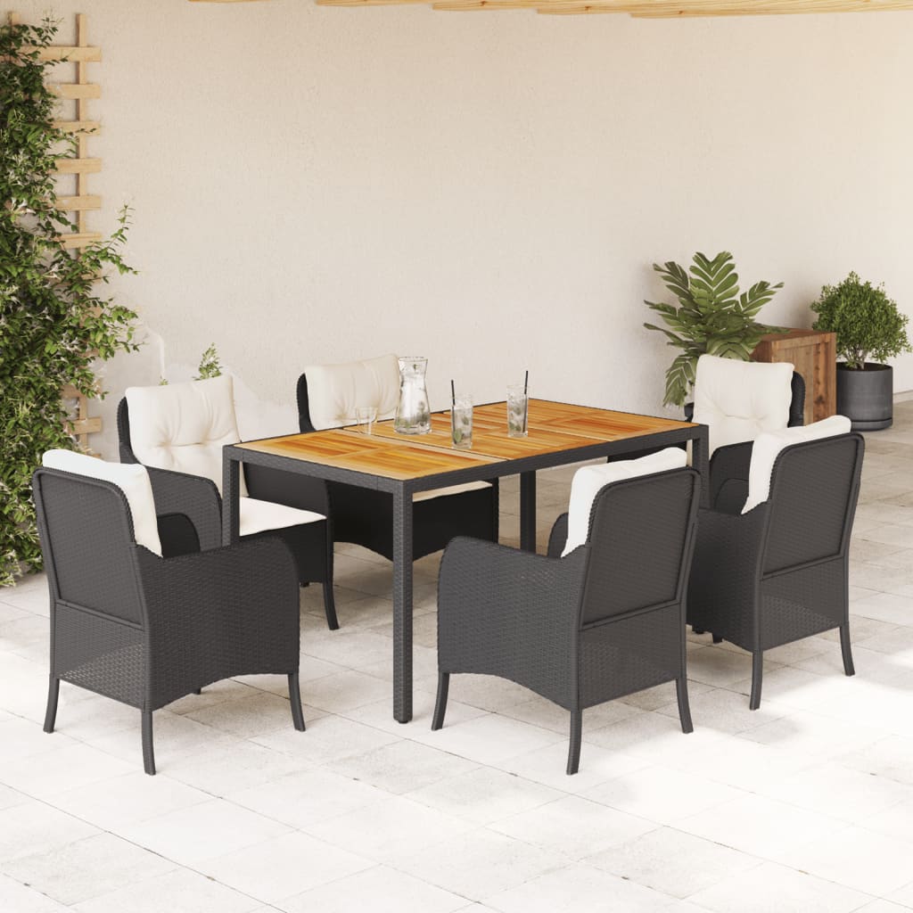 Ensemble À Manger De Jardin 9Pcs Coussins Résine Tressée
