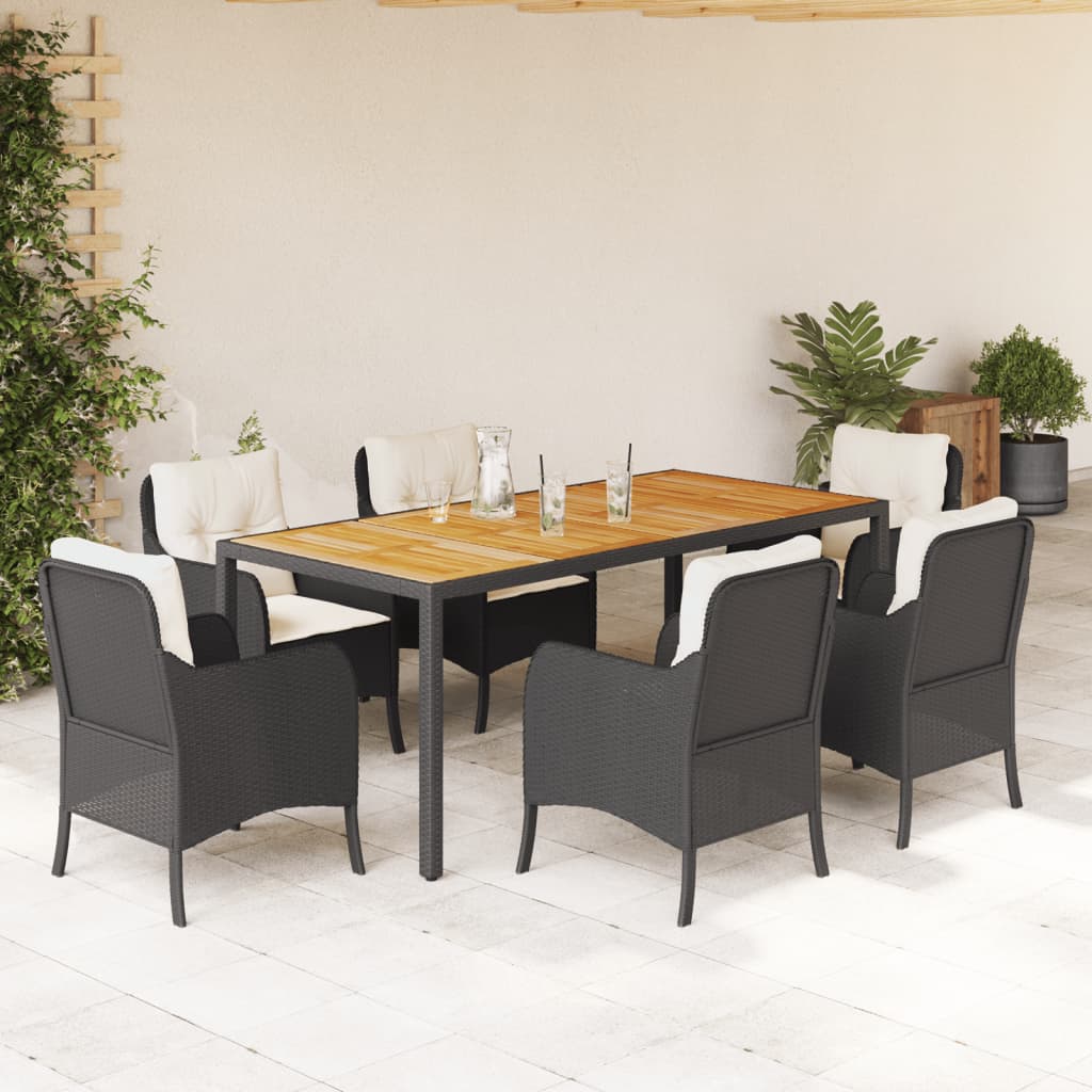 Ensemble À Manger De Jardin 9Pcs Coussins Résine Tressée