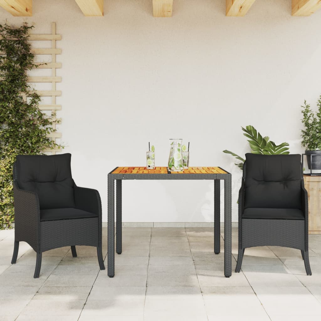 Ensemble À Manger De Jardin 9Pcs Coussins Résine Tressée