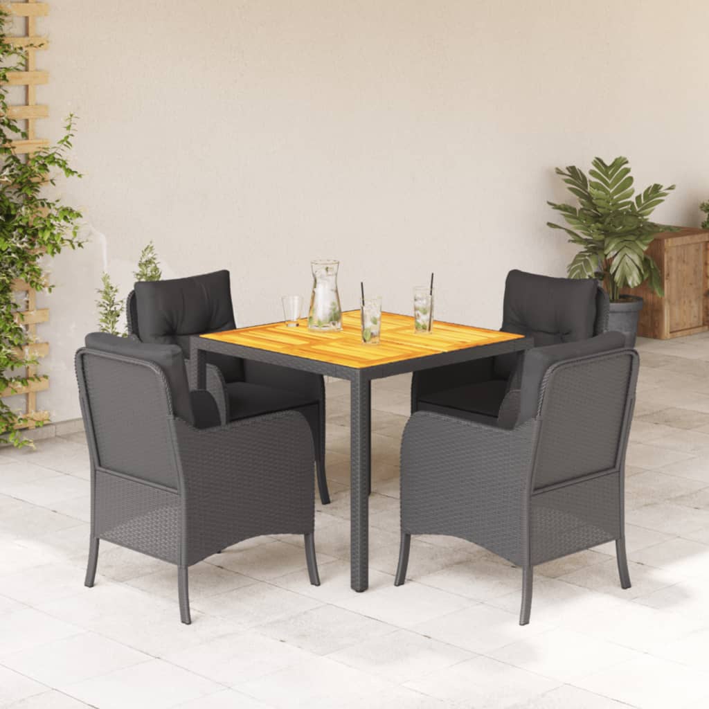 Ensemble À Manger De Jardin 9Pcs Coussins Résine Tressée