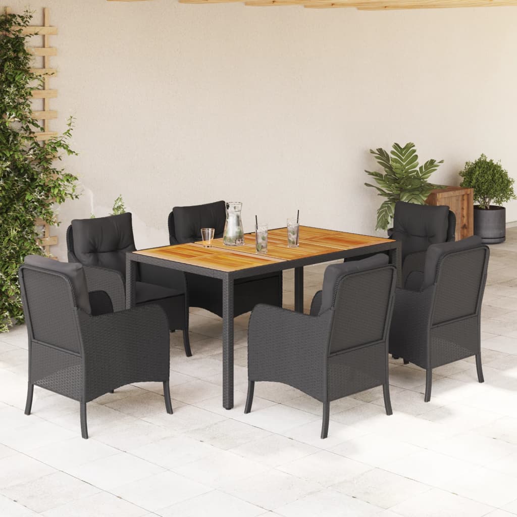 Ensemble À Manger De Jardin 9Pcs Coussins Résine Tressée