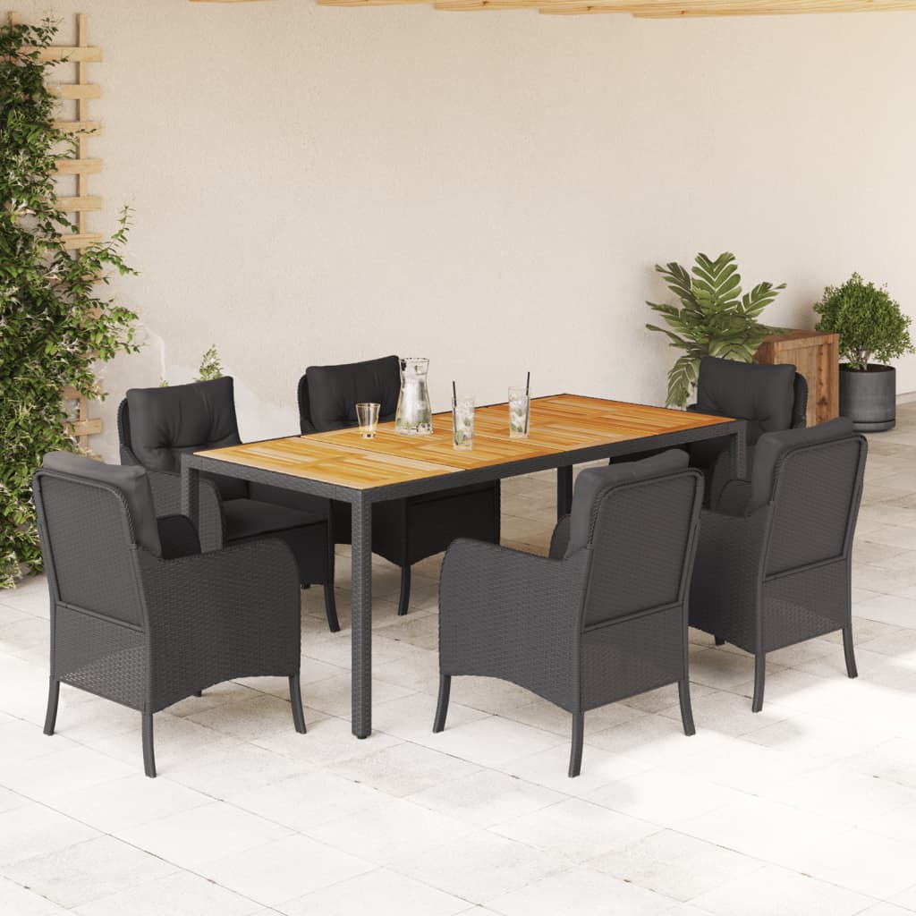 Ensemble À Manger De Jardin 9Pcs Coussins Résine Tressée
