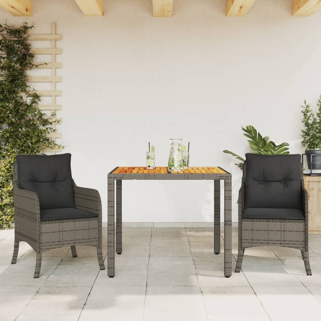Ensemble À Manger De Jardin 9Pcs Coussins Résine Tressée