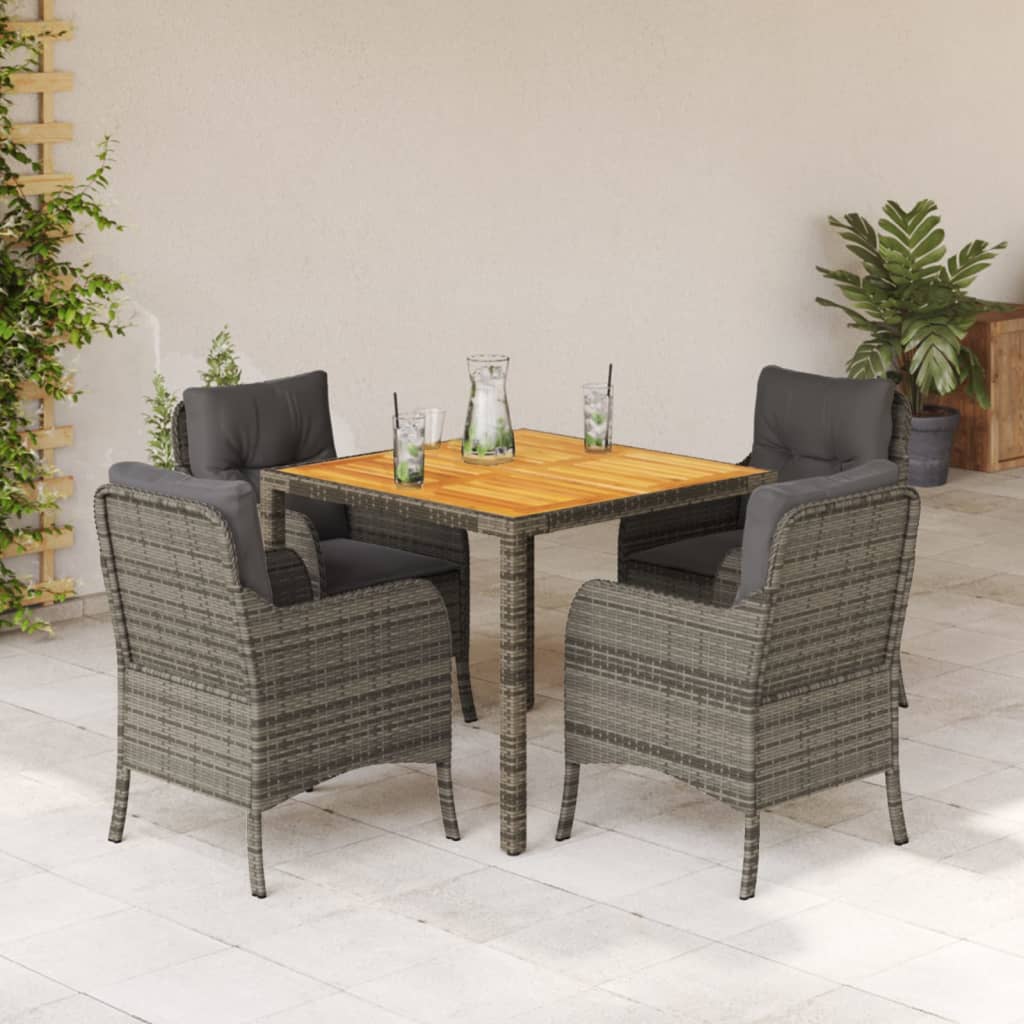 Ensemble À Manger De Jardin 9Pcs Coussins Résine Tressée