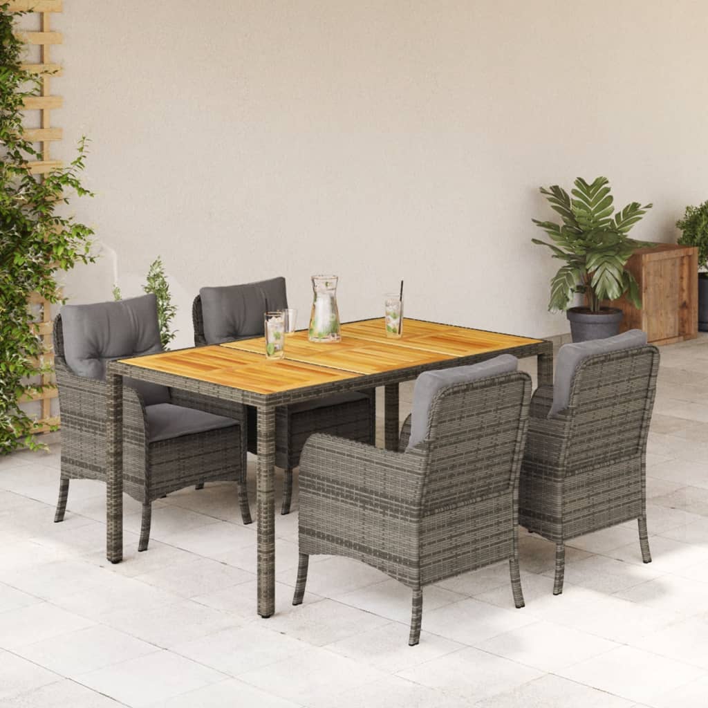 Ensemble À Manger De Jardin 9Pcs Coussins Résine Tressée