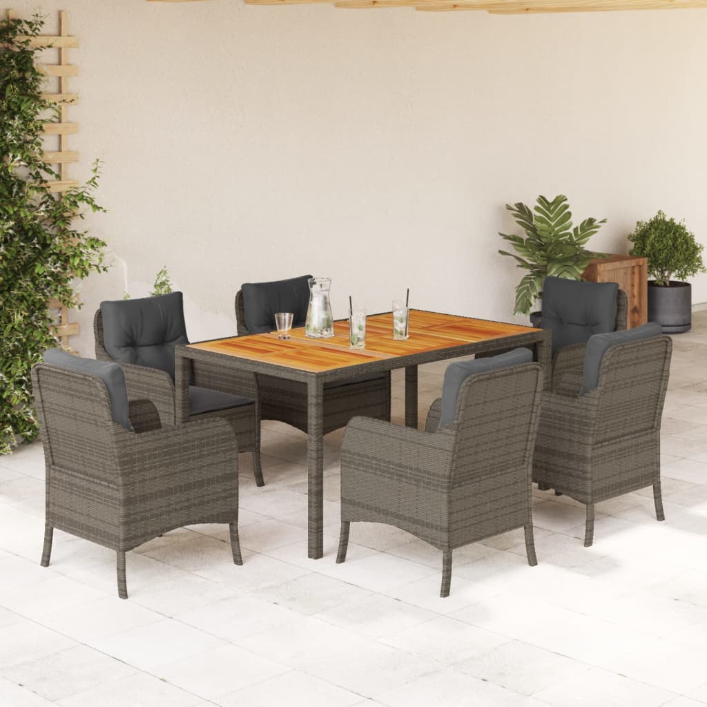 Ensemble À Manger De Jardin 9Pcs Coussins Résine Tressée