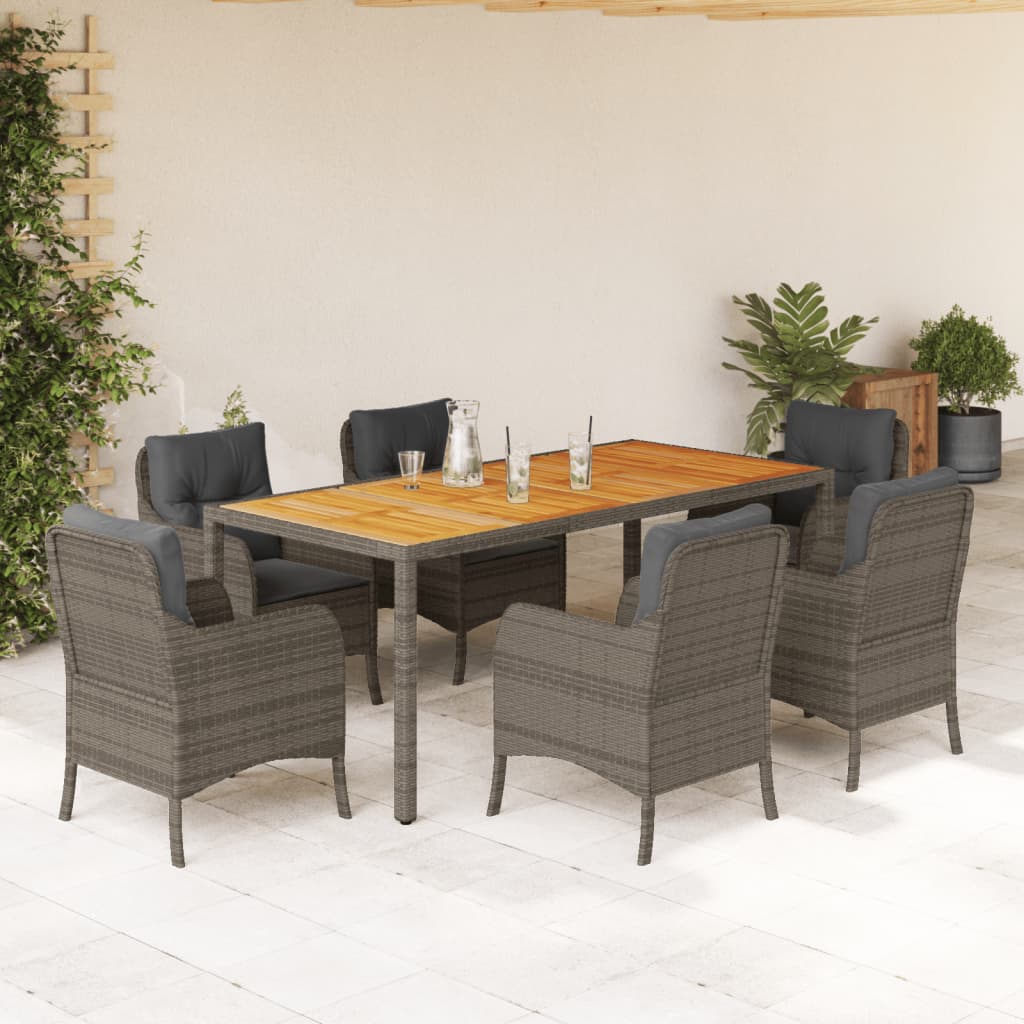 Ensemble À Manger De Jardin 9Pcs Coussins Résine Tressée