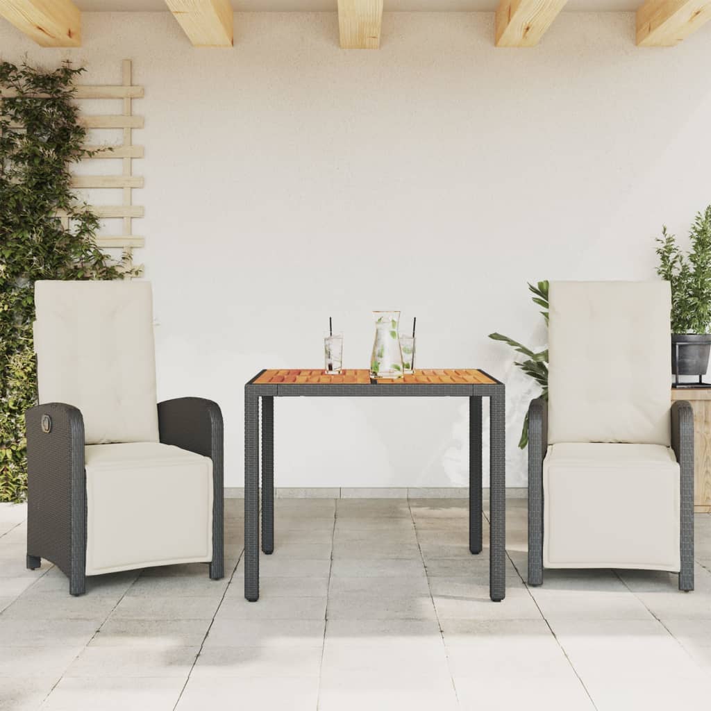 Ensemble À Manger De Jardin 9Pcs Coussins Résine Tressée