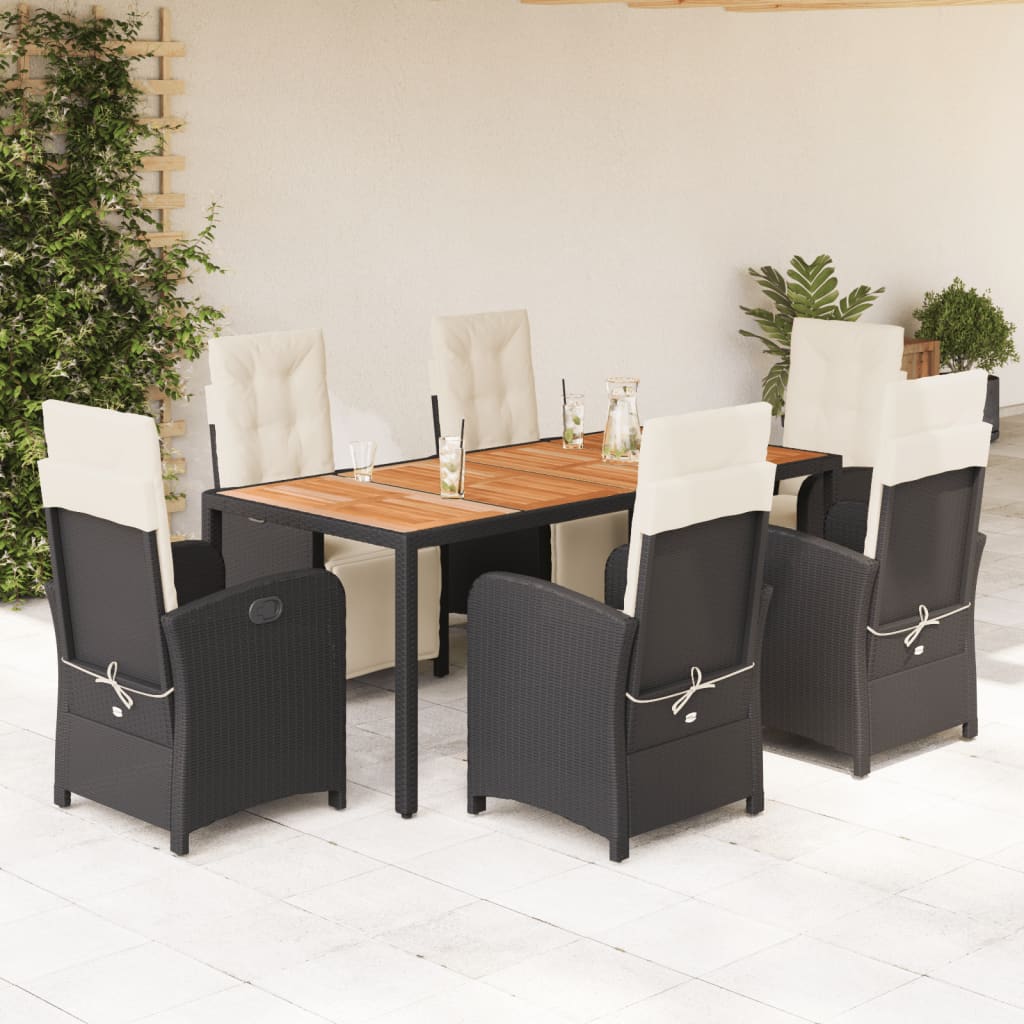 Ensemble À Manger De Jardin 9Pcs Coussins Résine Tressée