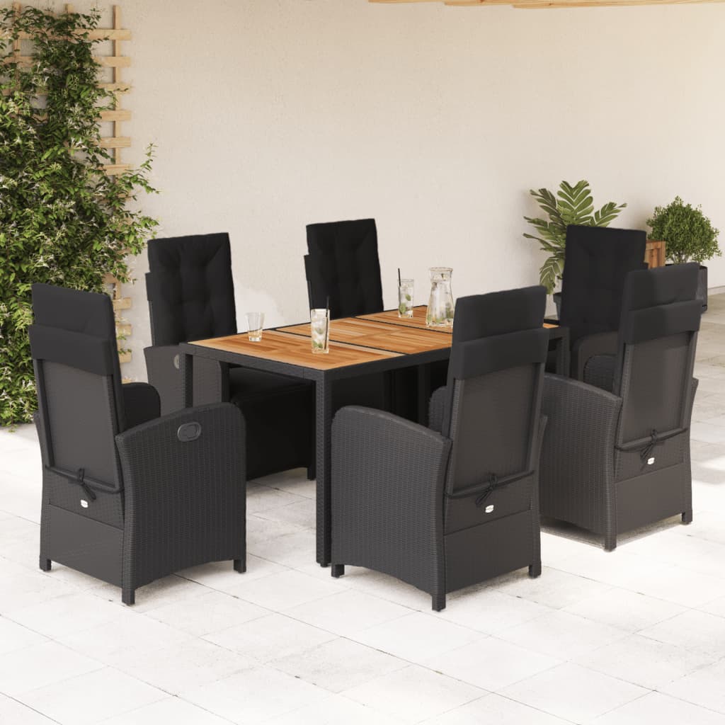 Ensemble À Manger De Jardin 9Pcs Coussins Résine Tressée