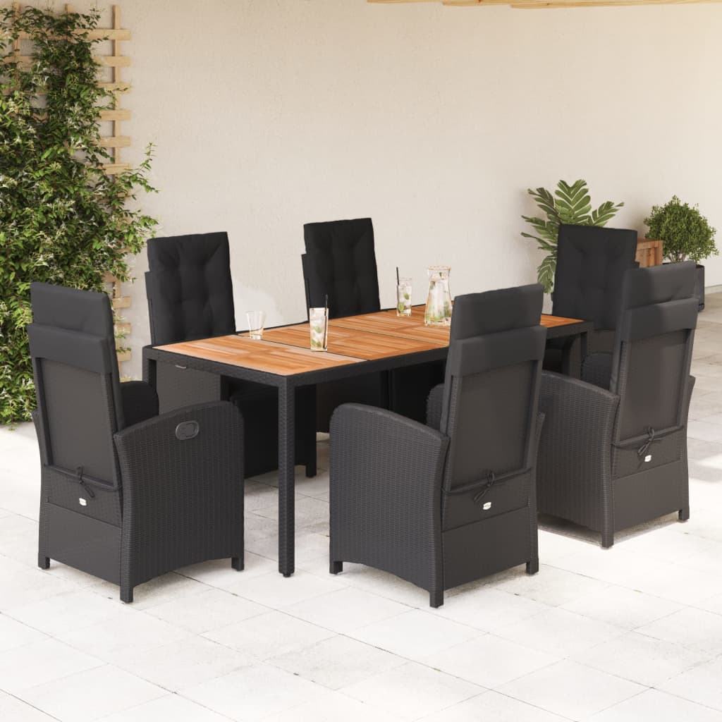 Ensemble À Manger De Jardin 9Pcs Coussins Résine Tressée