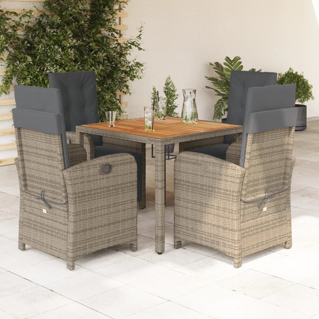 Ensemble À Manger De Jardin 9Pcs Coussins Résine Tressée