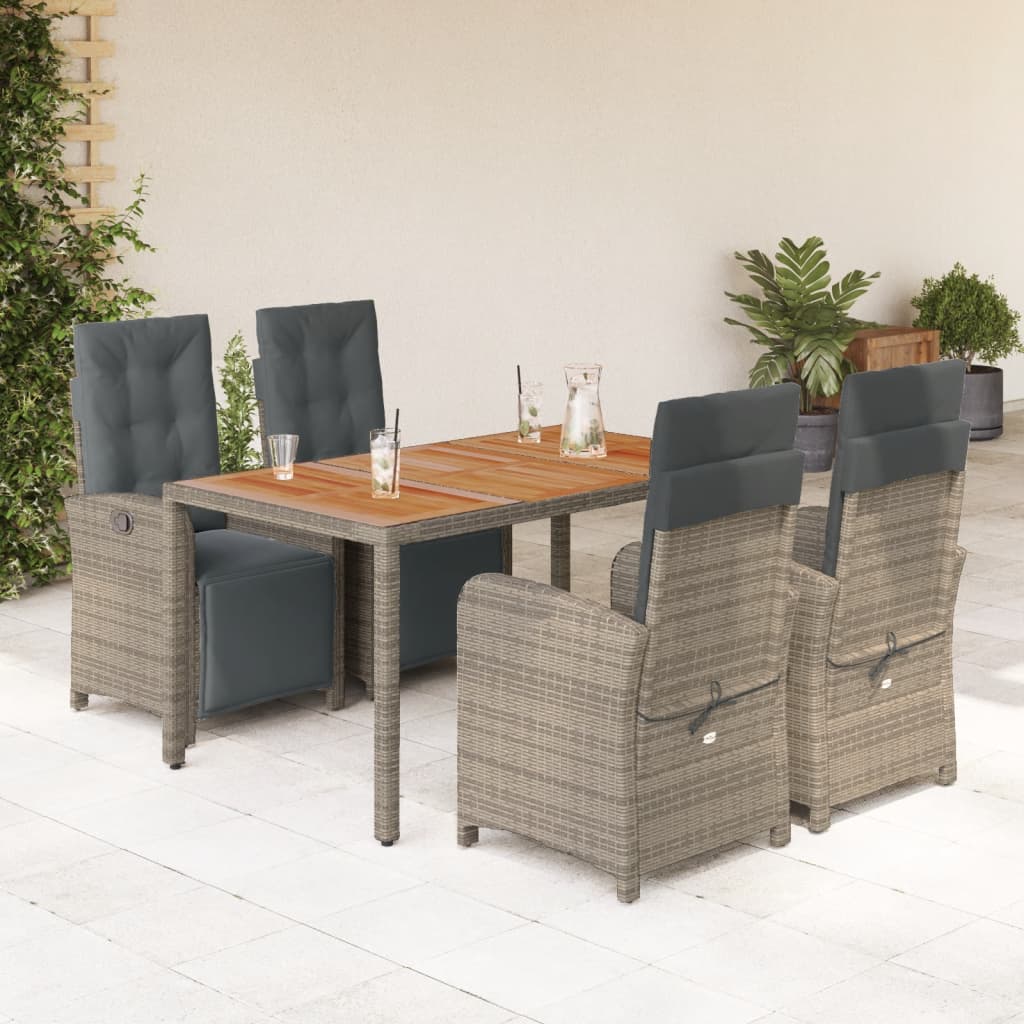 Ensemble À Manger De Jardin 9Pcs Coussins Résine Tressée