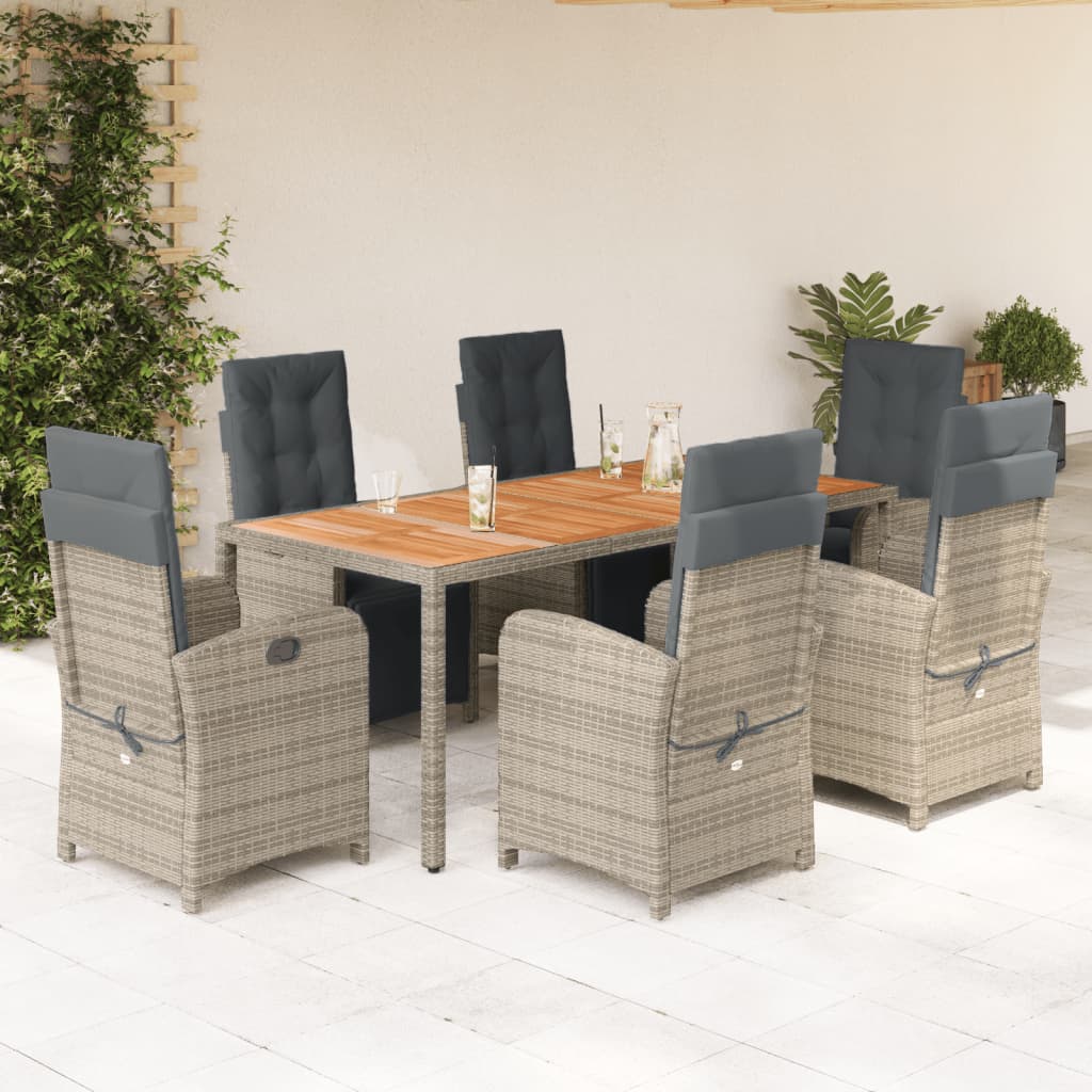 Ensemble À Manger De Jardin 9Pcs Coussins Résine Tressée