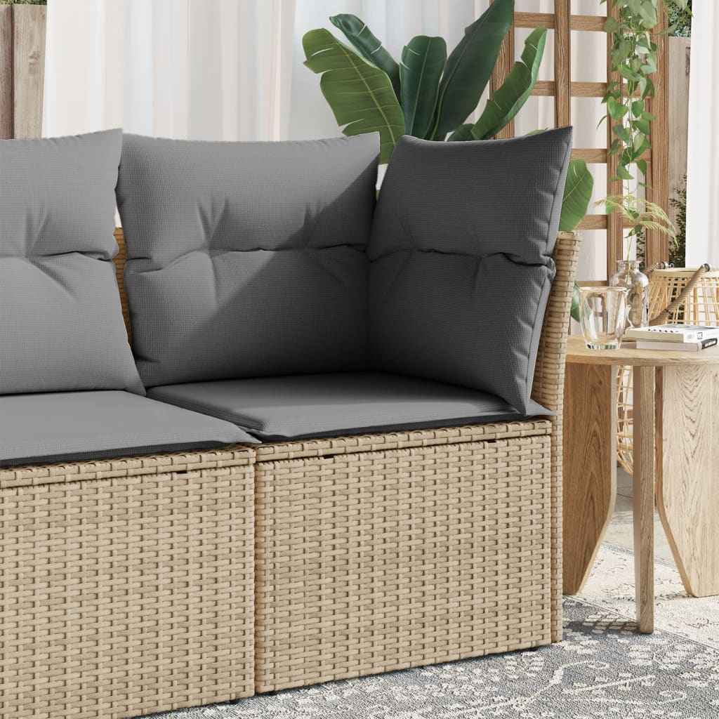 Canapé De Jardin Avec Coussins 4 Places Noir Résine Tressée