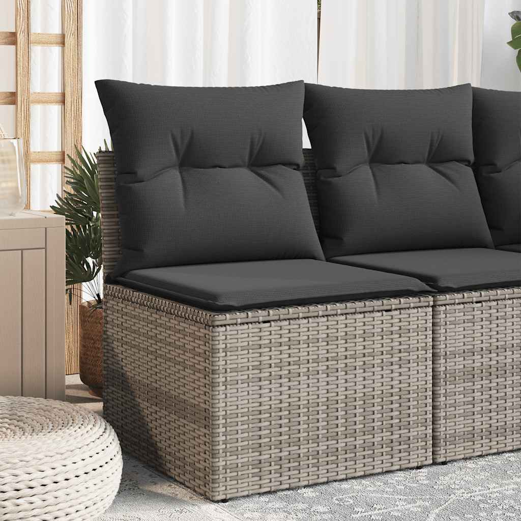 Canapé De Jardin Avec Coussins 4 Places Noir Résine Tressée