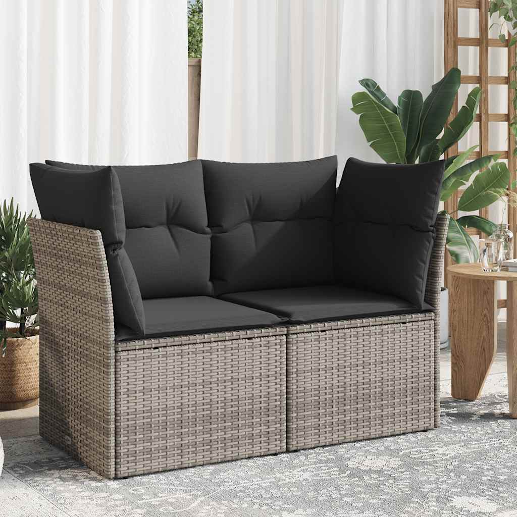 Canapé De Jardin Avec Coussins 4 Places Noir Résine Tressée