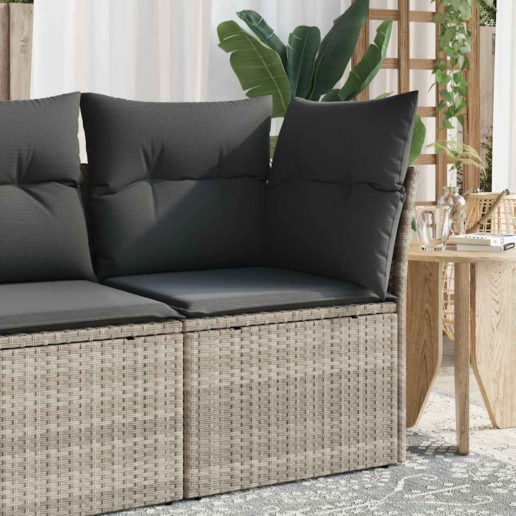 Canapé De Jardin Avec Coussins 4 Places Noir Résine Tressée
