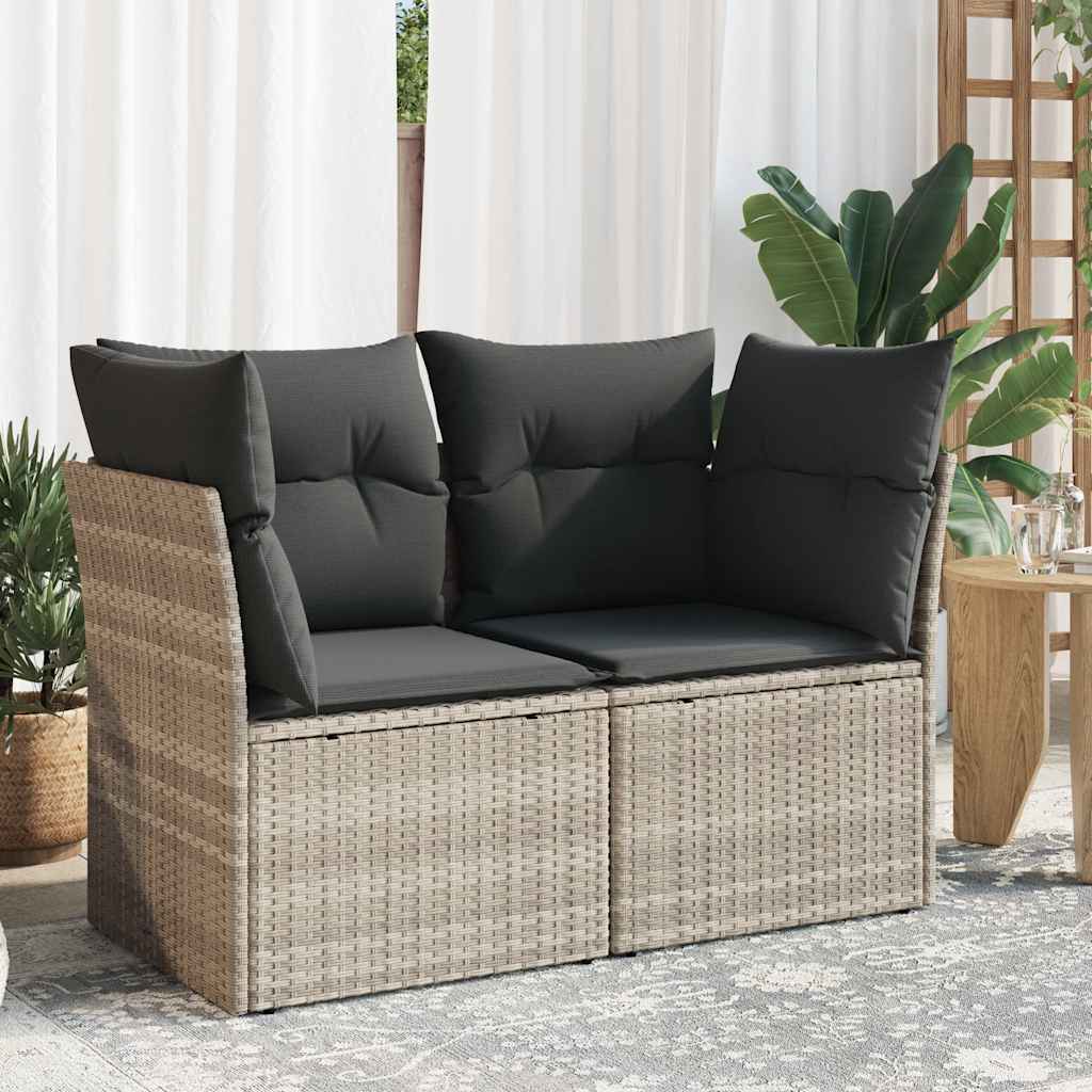 Canapé De Jardin Avec Coussins 4 Places Noir Résine Tressée
