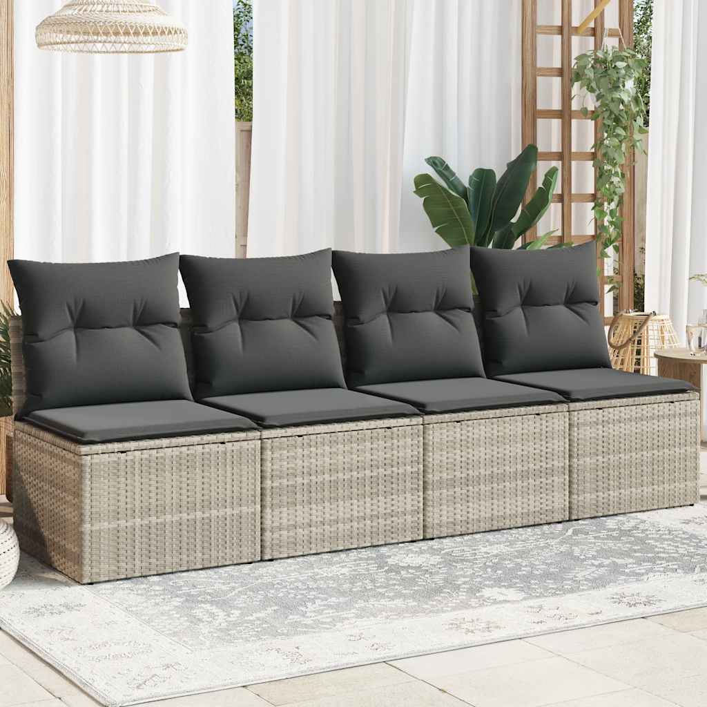 Canapé De Jardin Avec Coussins 4 Places Noir Résine Tressée