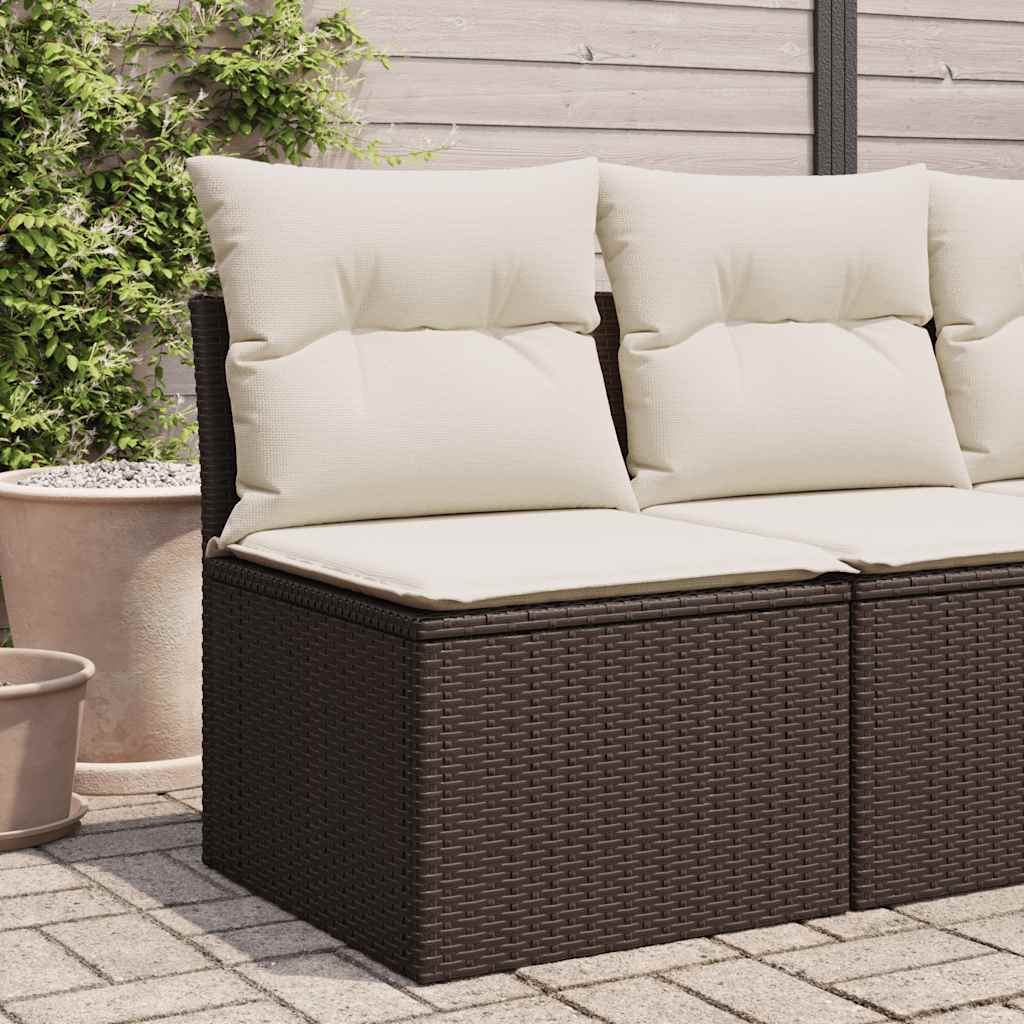 Canapé De Jardin Avec Coussins 4 Places Noir Résine Tressée