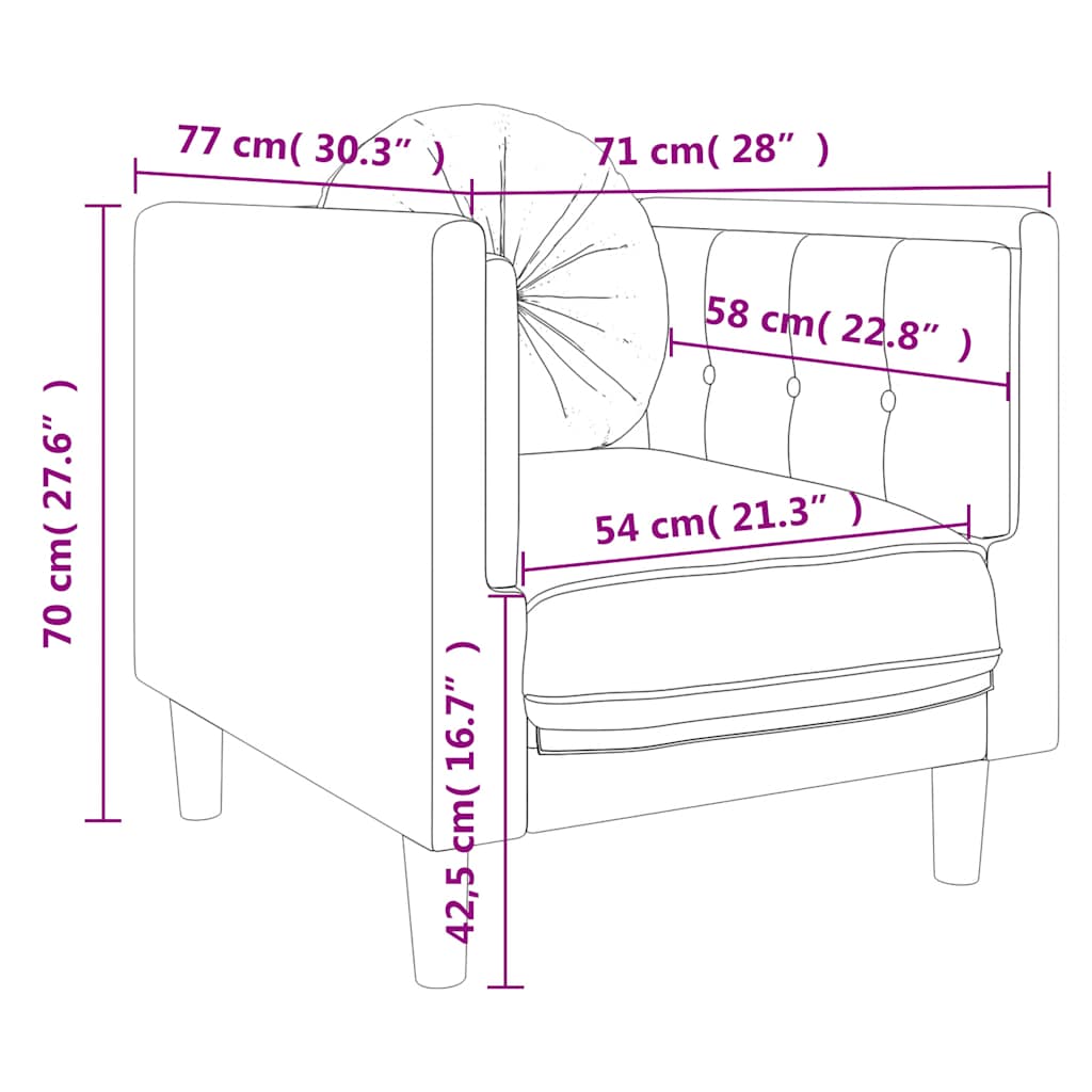 Fauteuil Avec Coussin Velours